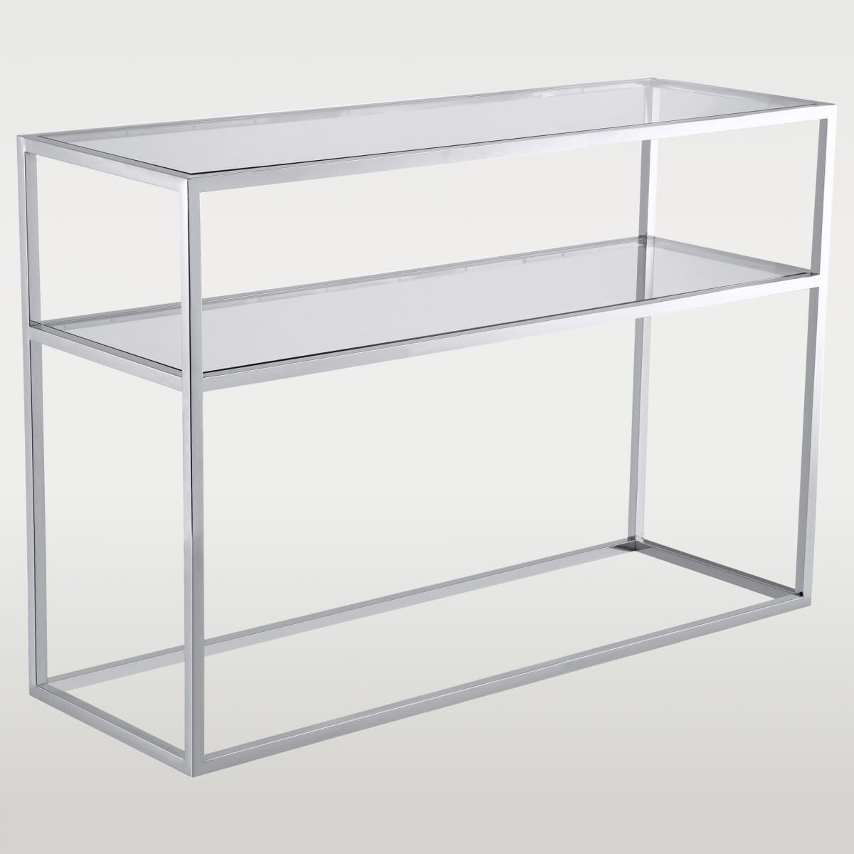 Konsola z półkami Bristol BS-C1503S metal szkło srebrna, Cosmolight