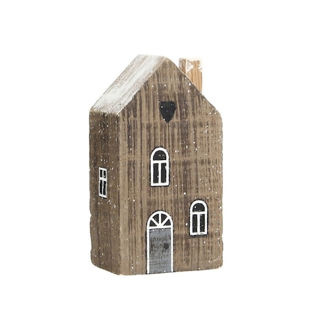 Dekoracja Snow House 12cm dark brown, 8 x 6 x 12 cm