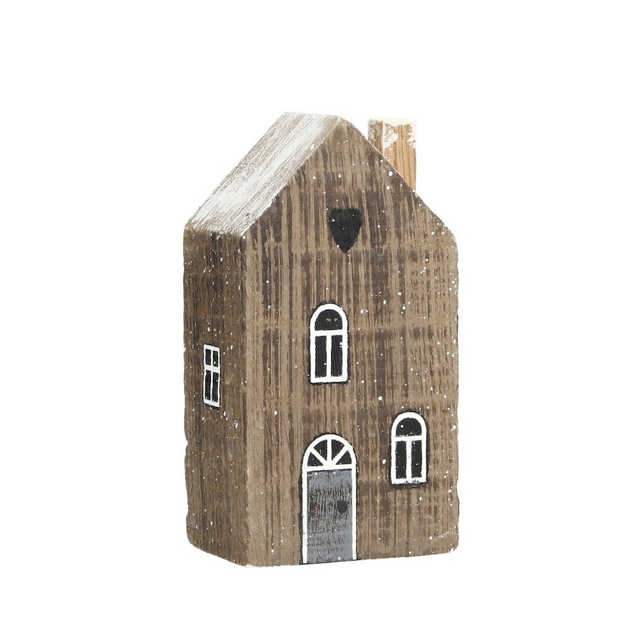 Dekoracja Snow House 12cm dark brown, 8 x 6 x 12 cm