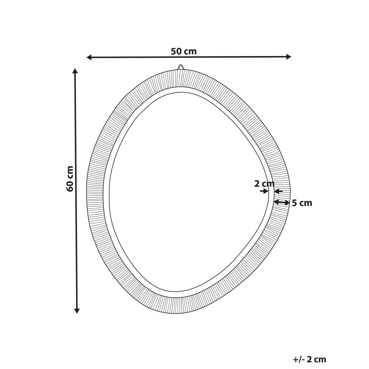 Lustro ścienne rattanowe 50 x 60 cm jasne ZAATARI