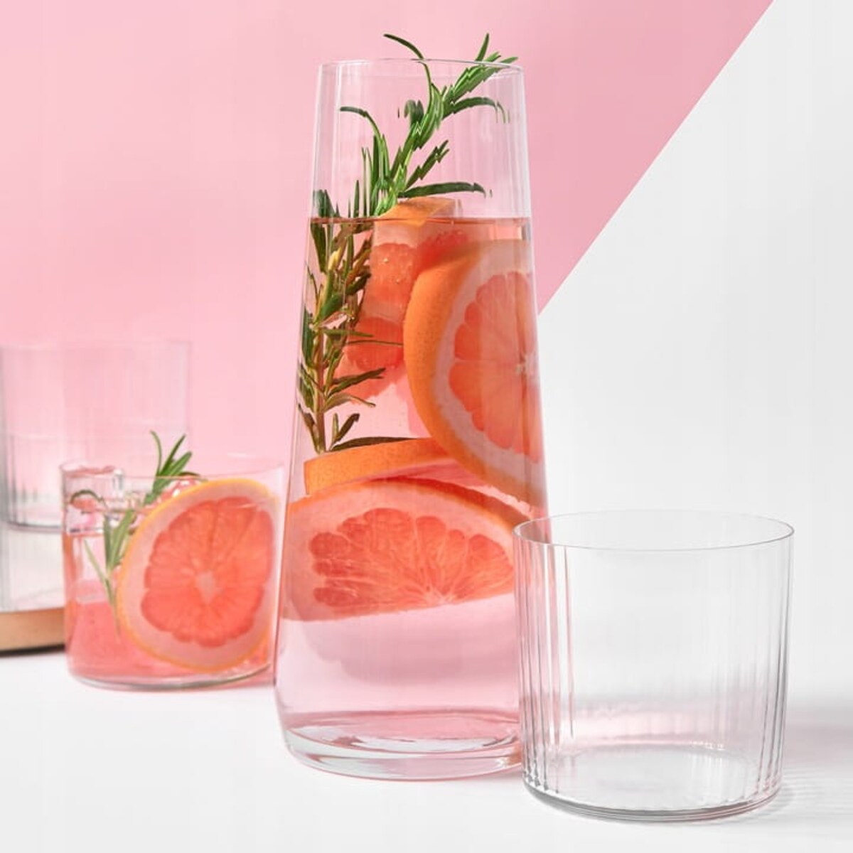 Komplet Krosno Avant-Garde Lumi Karafka Szklanki Ryflowane Zestaw 5 Części