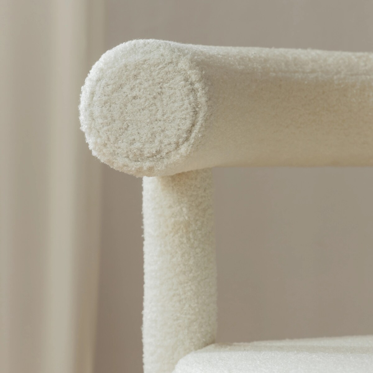 Krzesło do jadalni ecru/tapicerowane nogi 75x61x58 cm PEDRITA, 2 szt.