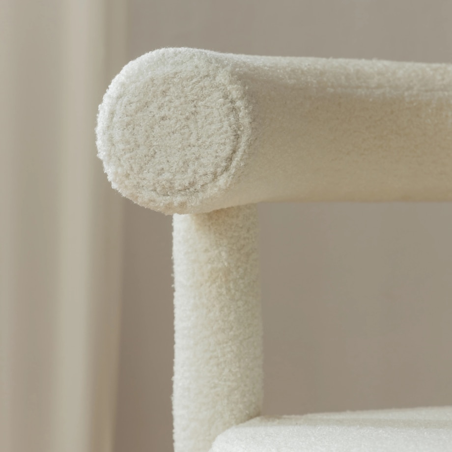 Krzesło do jadalni ecru/tapicerowane nogi 75x61x58 cm PEDRITA, 2 szt.