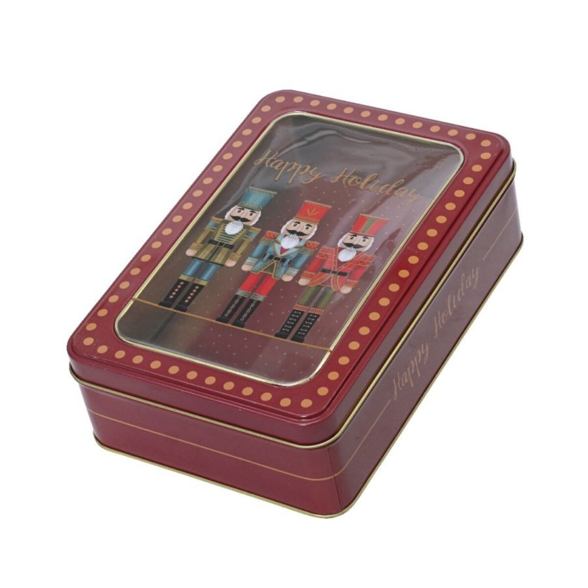 Pudełko metalowe z okienkiem - Dziadek do Orzechów 19x13x6,8 cm