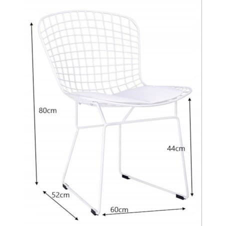 Krzesło druciane Net Soft z tapicerowanym siedziskiem czarne