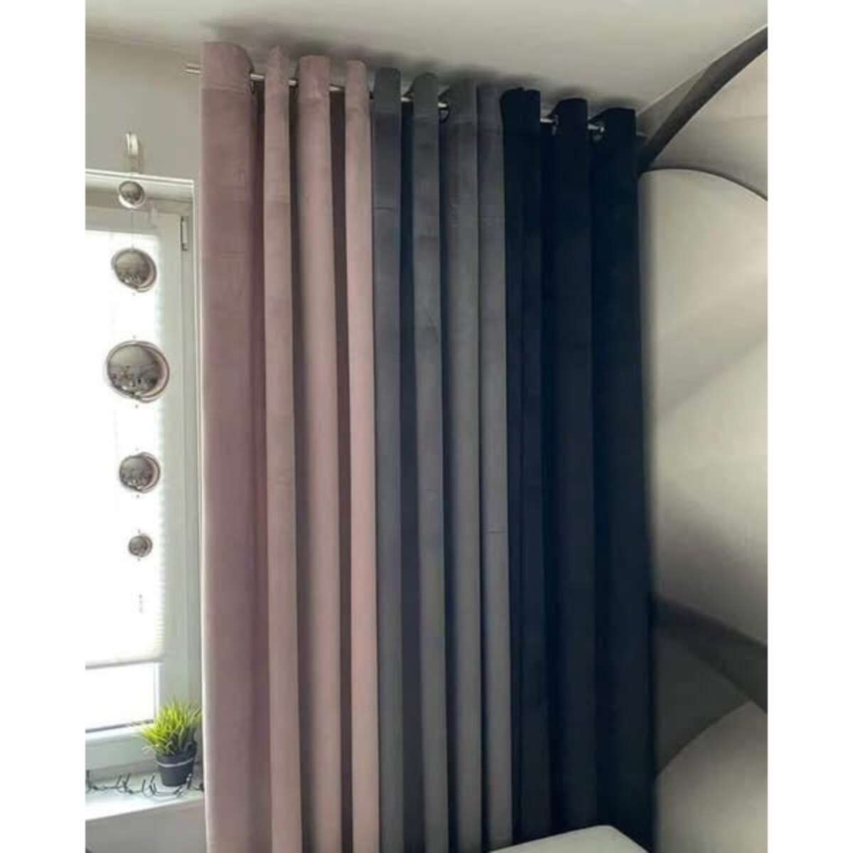 Zasłona welurowa gładka | 140x250 cm przelotki | szary