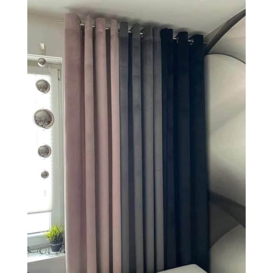 Zasłona welurowa gładka | 140x250 cm przelotki | szary