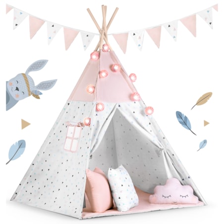 Tipi namiot wigwam dla dzieci teepee girlanda poduszki stabilizator Nukido