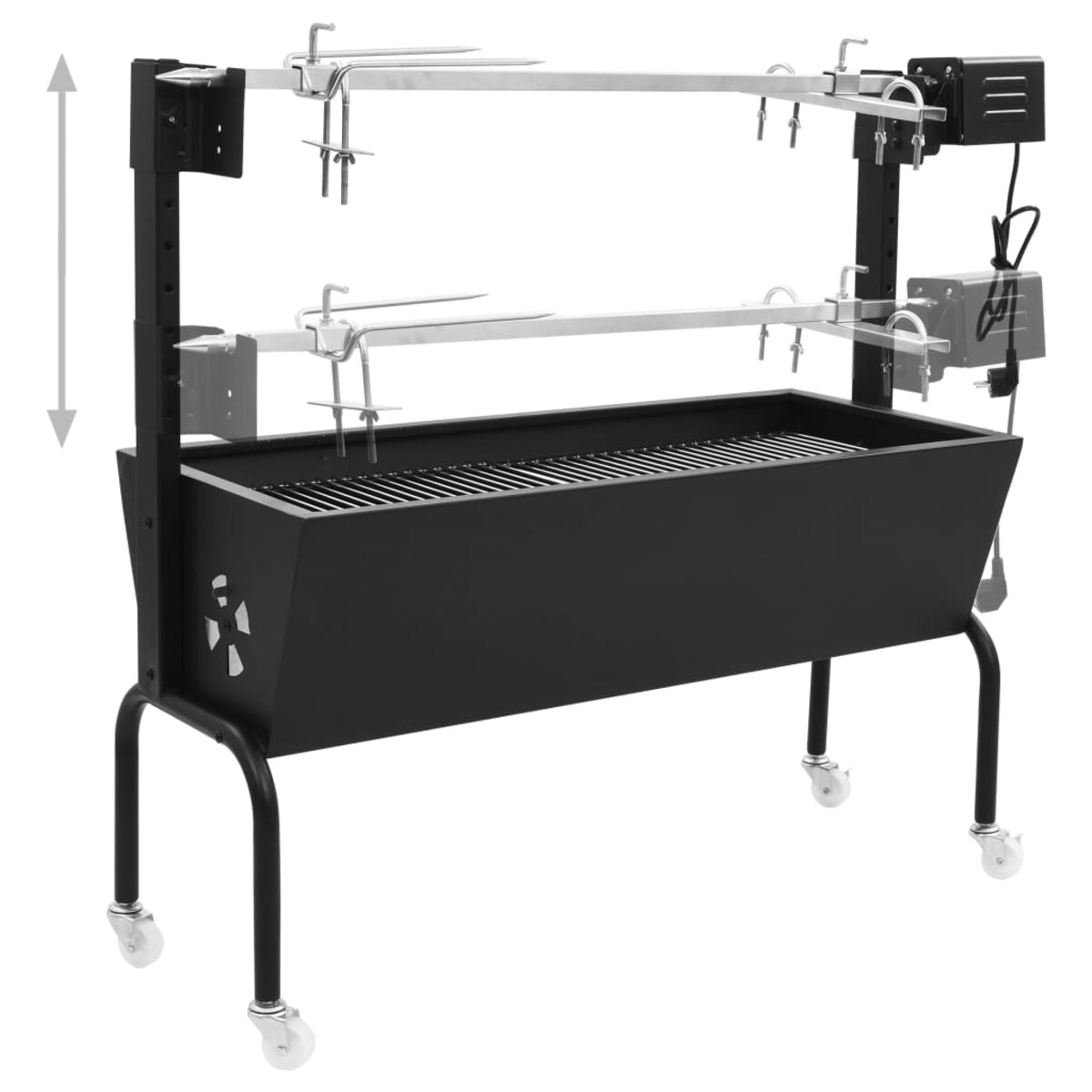 vidaXL Grill elektryczny z rożnem, stal nierdzewna