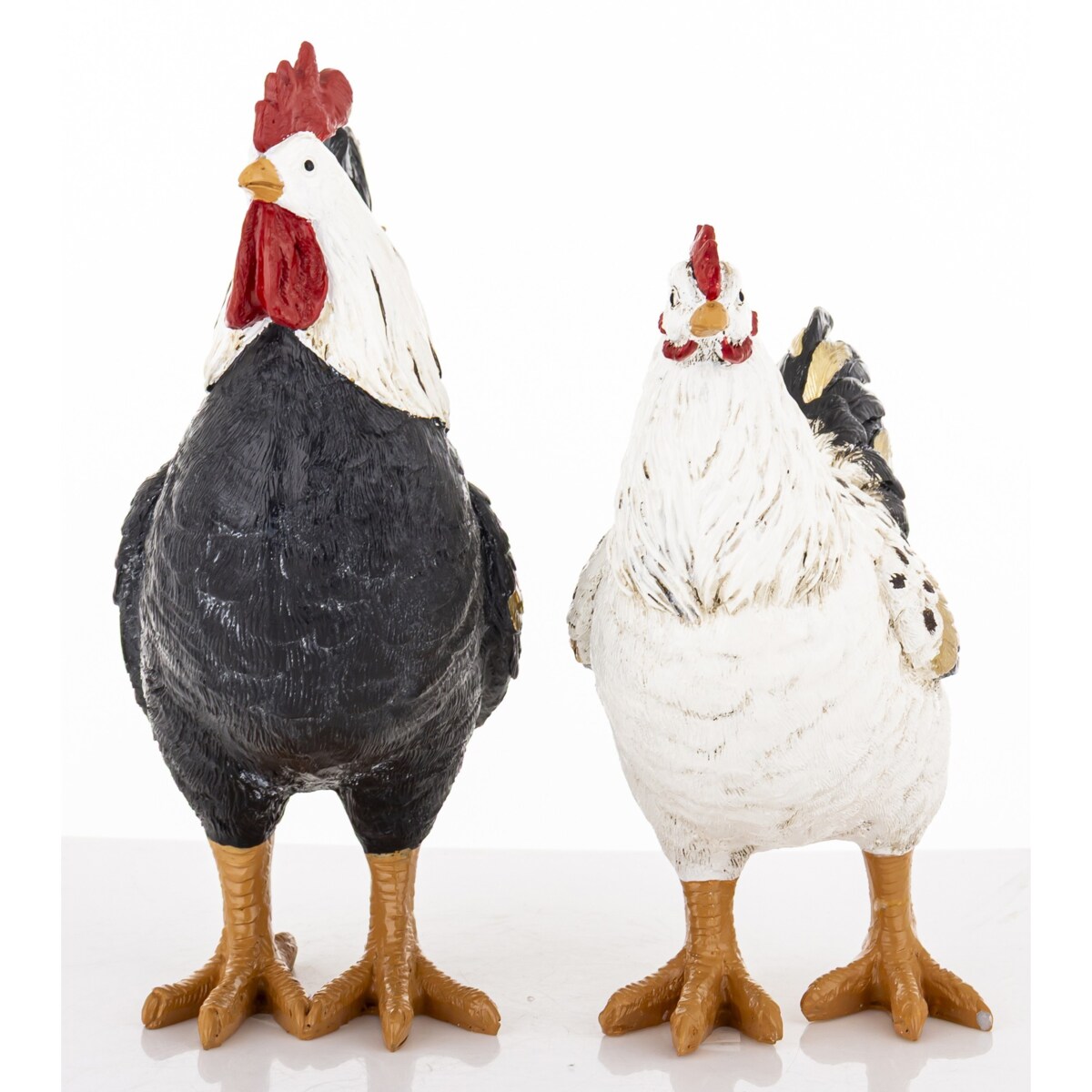 Dekoracja - kolorowa KOGUT i KURA 26x20x10,5 i 22x20x10 cm PLOMFEE big