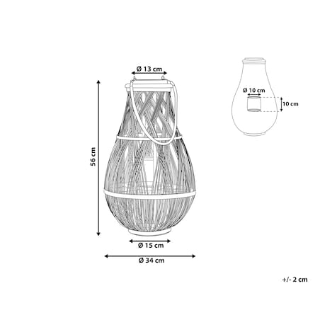 Lampion TONGA Bambus 56 cm Czarny