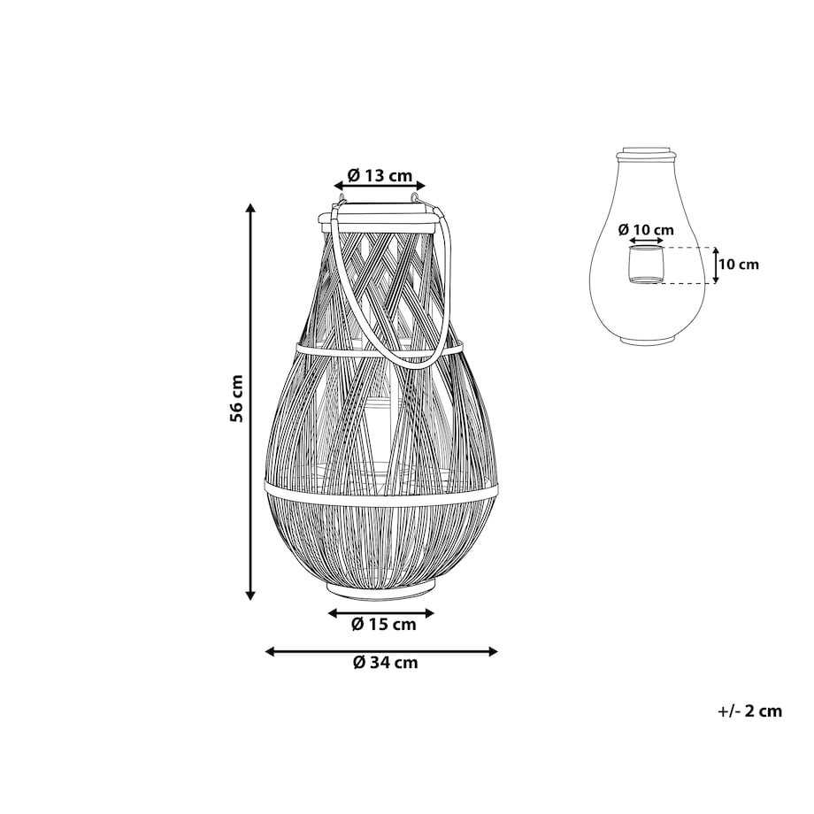 Lampion TONGA Bambus 56 cm Czarny