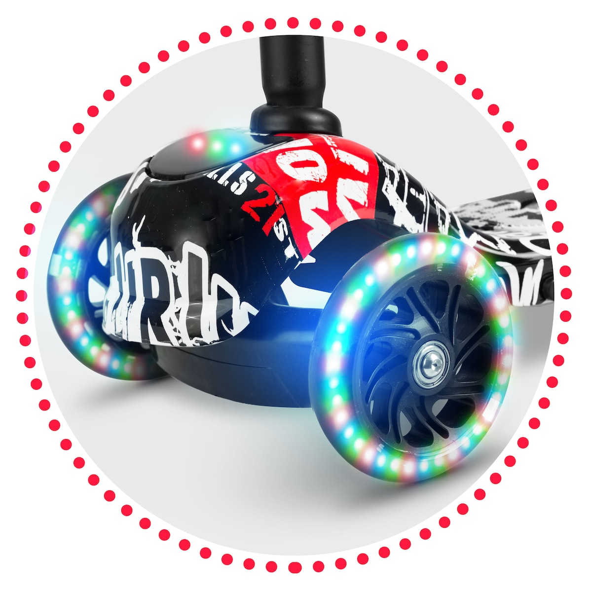 Hulajnoga trójkołowa dla dzieci Ricokids Piko czarno-biała