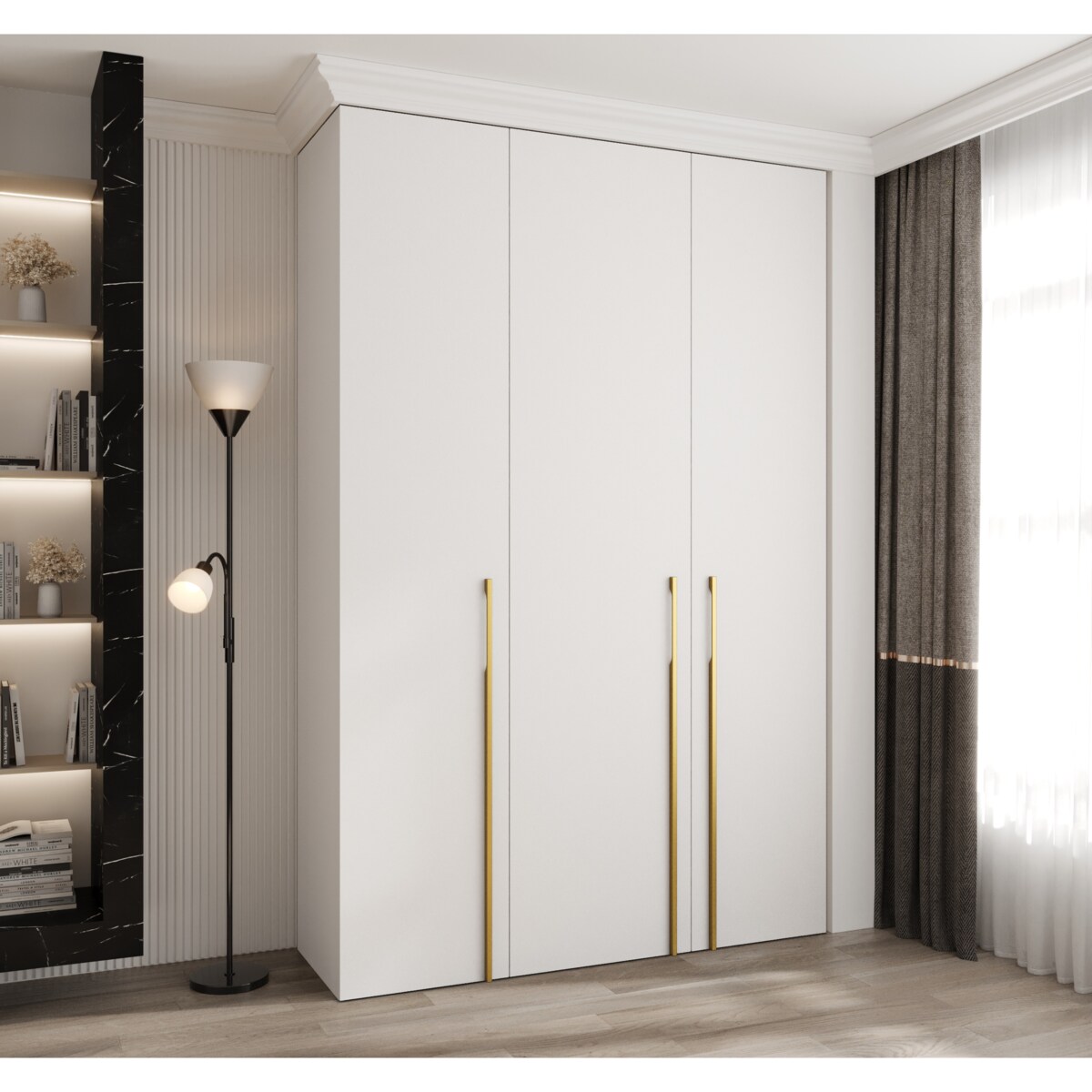 Szafa trzydrzwiowa Como 3 160 gł.40 biały+złoty