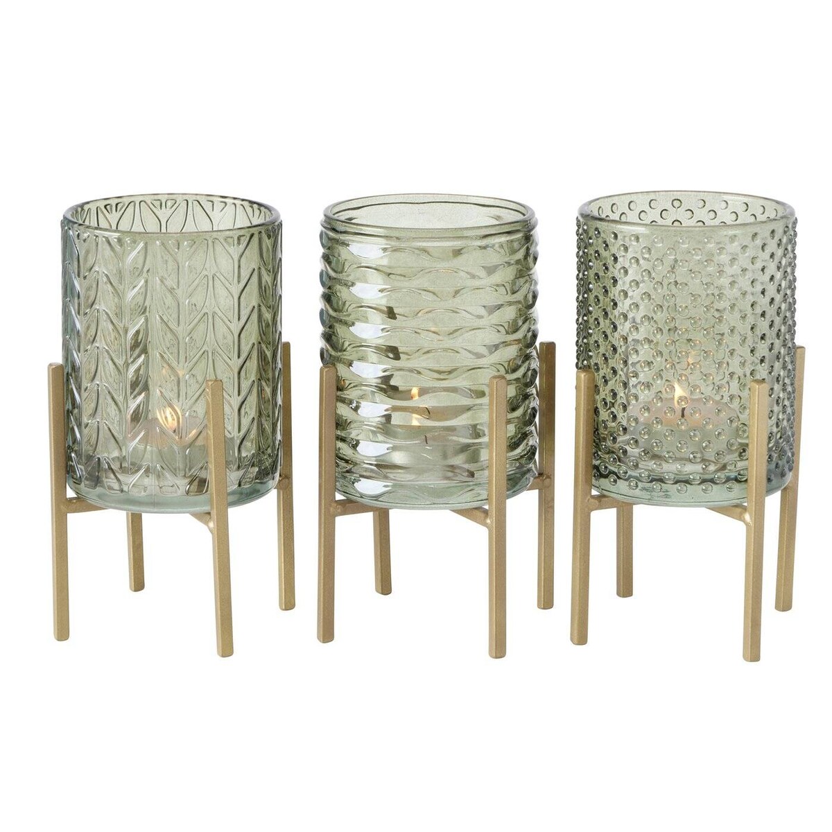 Świecznik na tealighty BOLITO, zielone szkło, Ø 8 cm