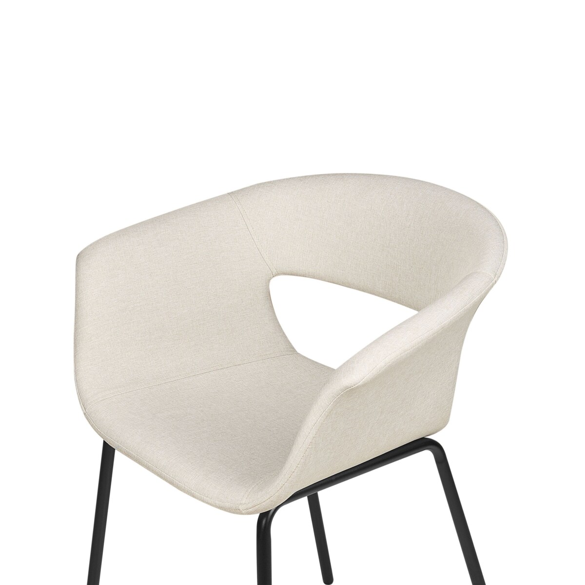 Krzesło do jadalni Zestaw 2 Tkanina Jasnobeżowy ELMA