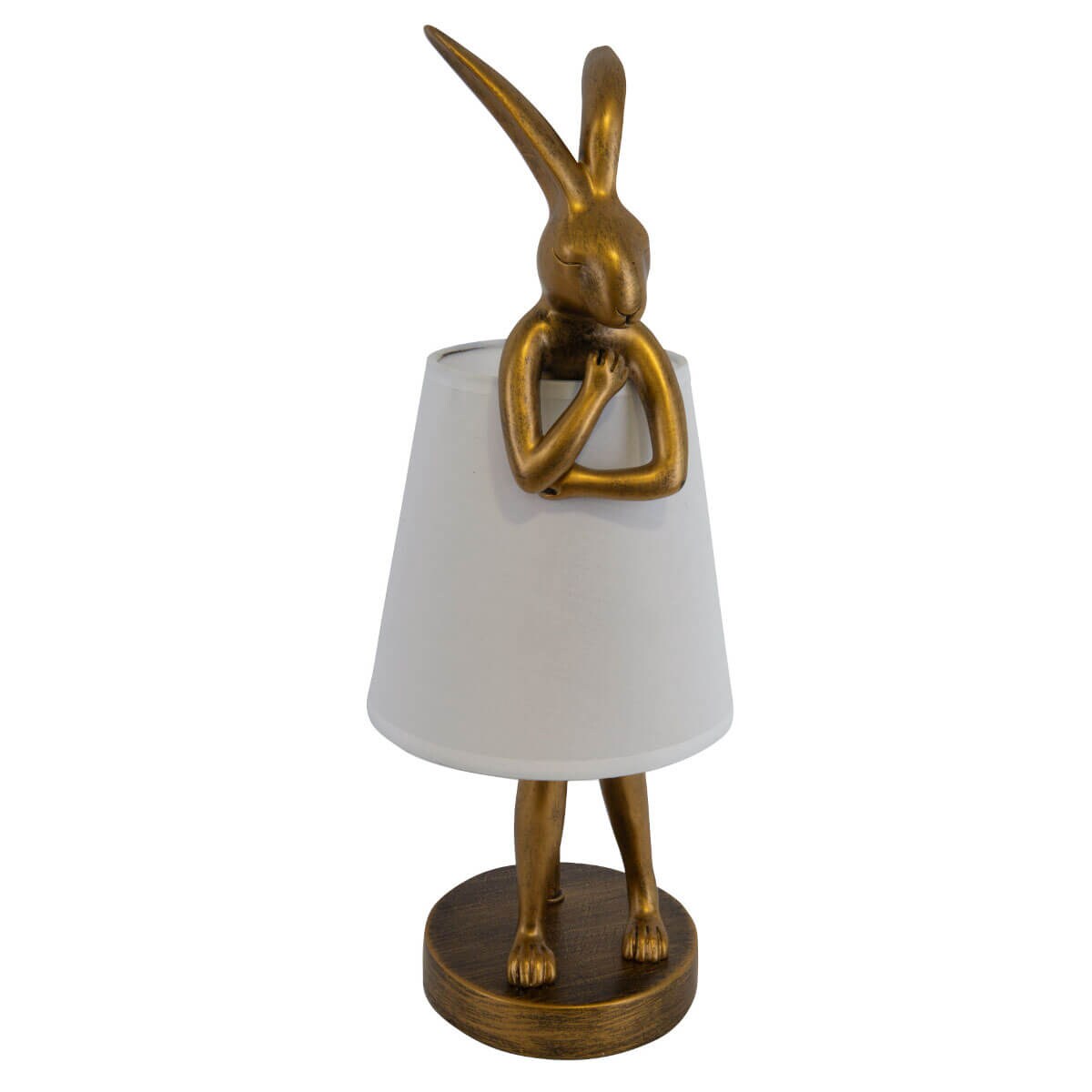 Nowoczesna lampka stołowa Haas TL0107-S Yaskr króliczek biały złoty