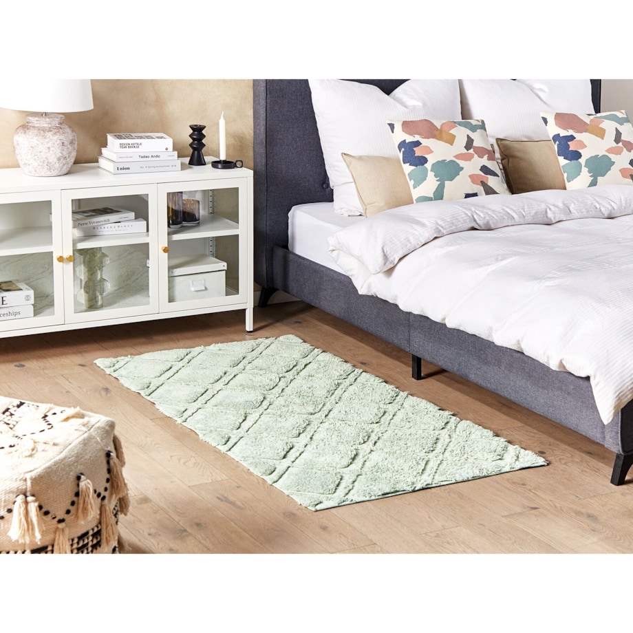 Dywan bawełniany 80 x 150 cm zielony HATAY