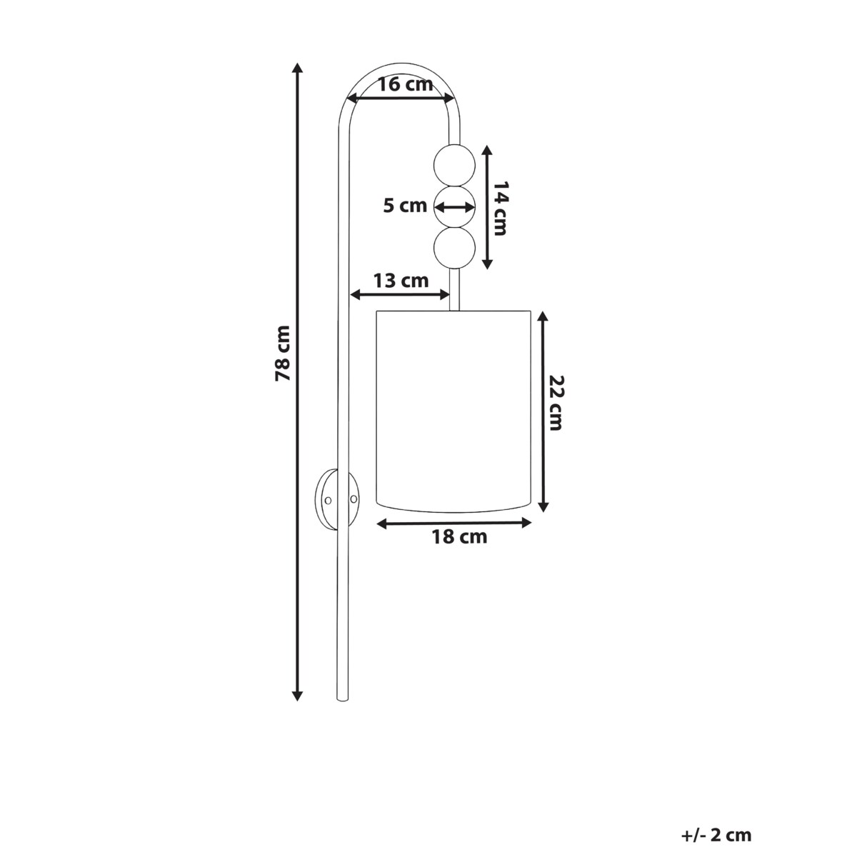 Lampa ścienna LOKY Metal Mosiężny/beżowy
