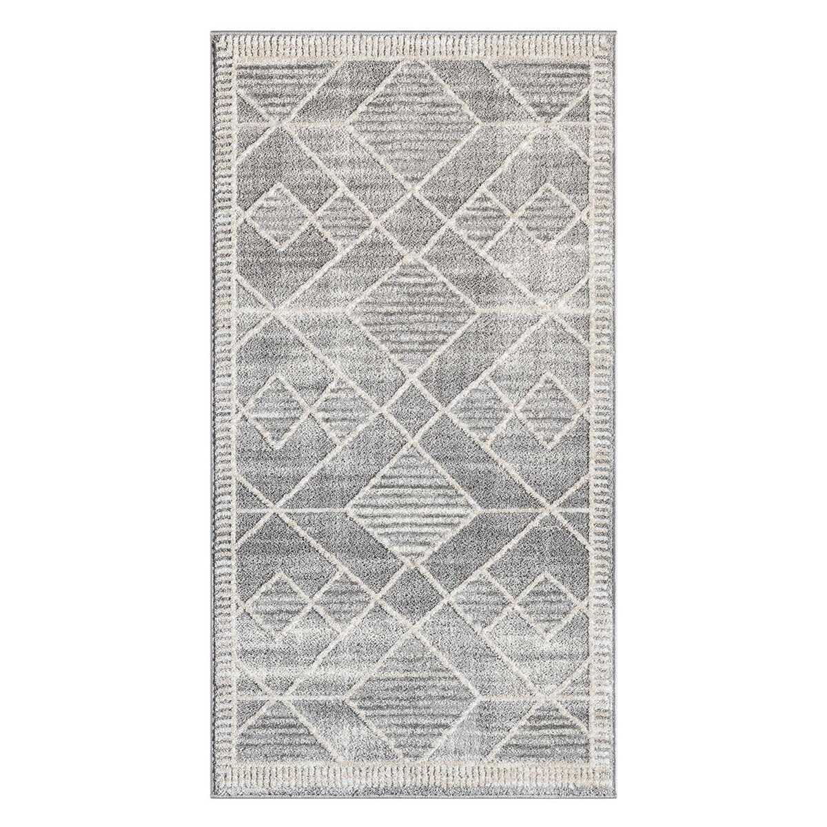 Dywan nowoczesny minimalistyczny high low Flaire 1780 szary geometryczny 80x300