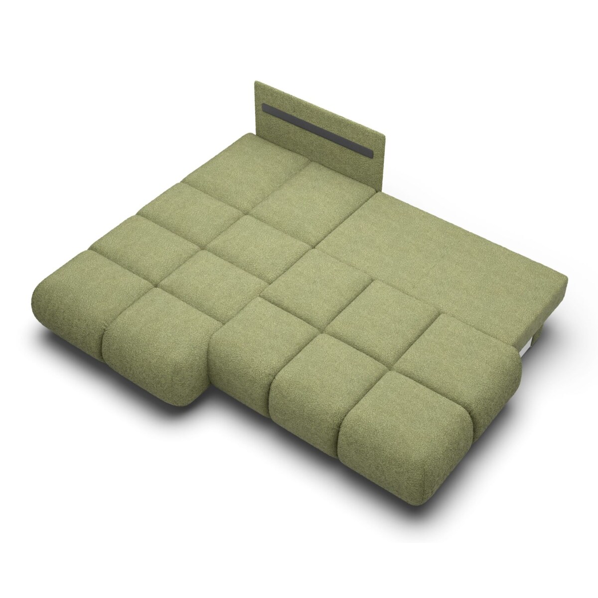 Pikowany Narożnik MILA rozkładany bez boczków lewy zielony