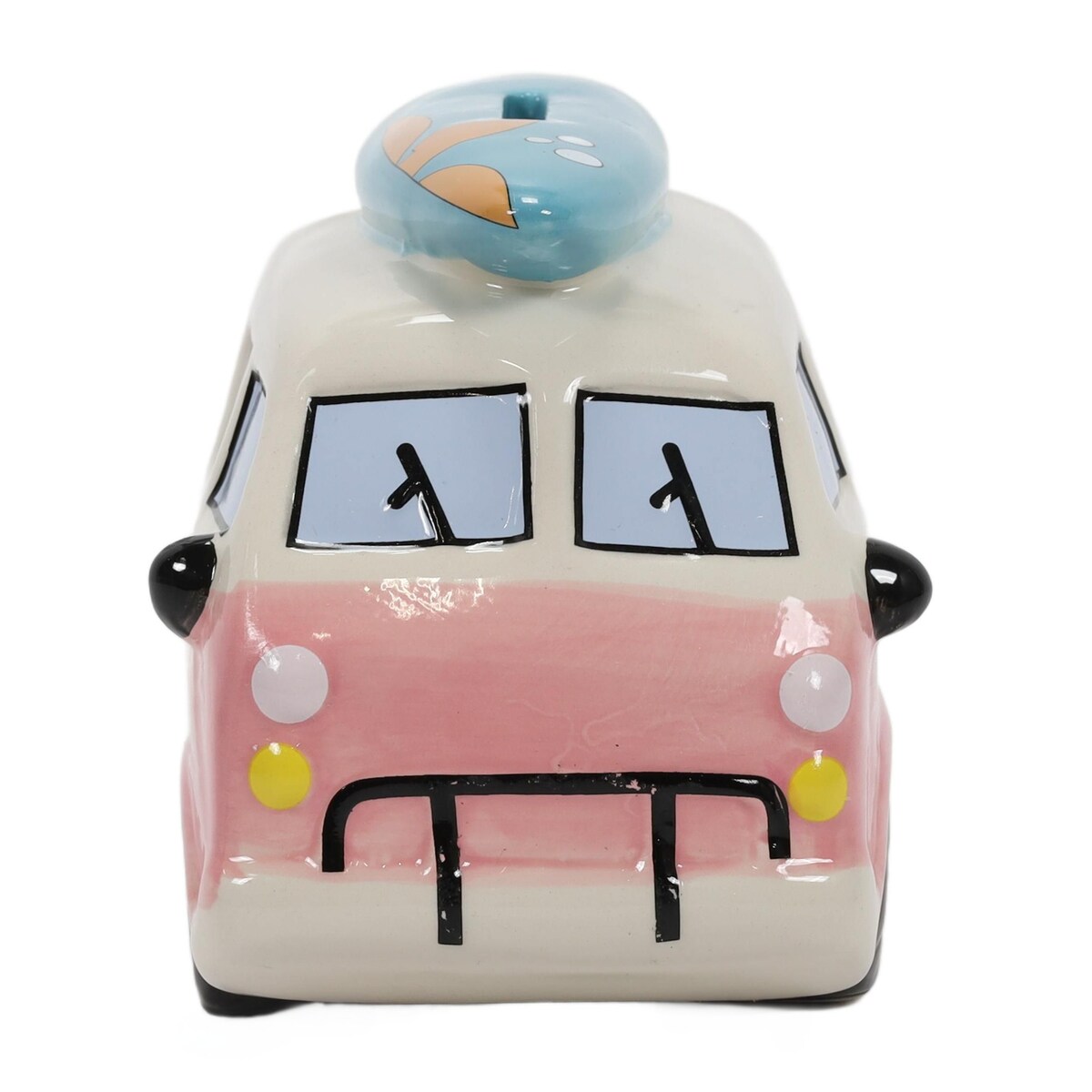 Kolorowa skarbonka ceramiczna z motywem podróży