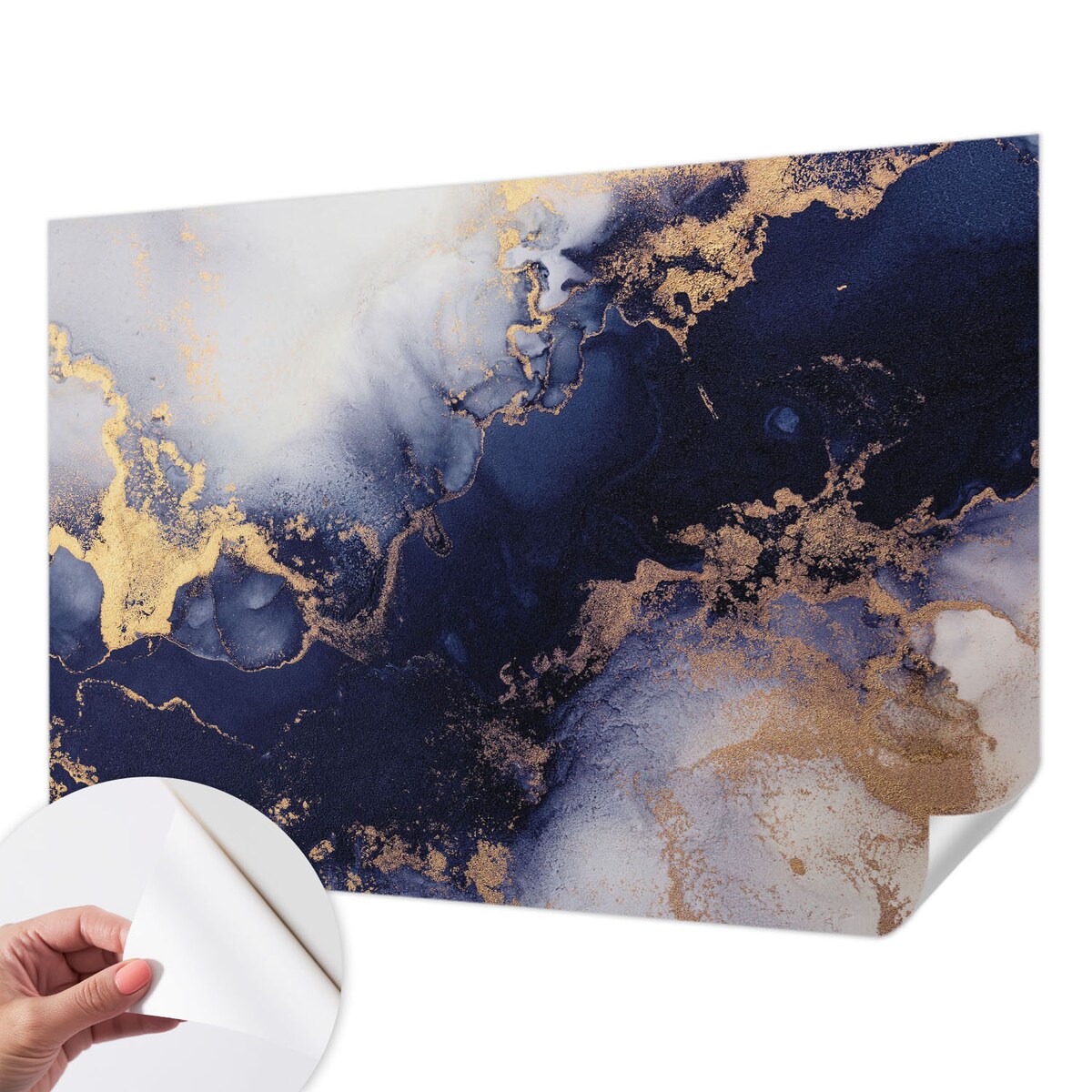 Fototapeta samoprzylepna 312x219 cm - Granatowe fale, tapeta ścienna granatowa