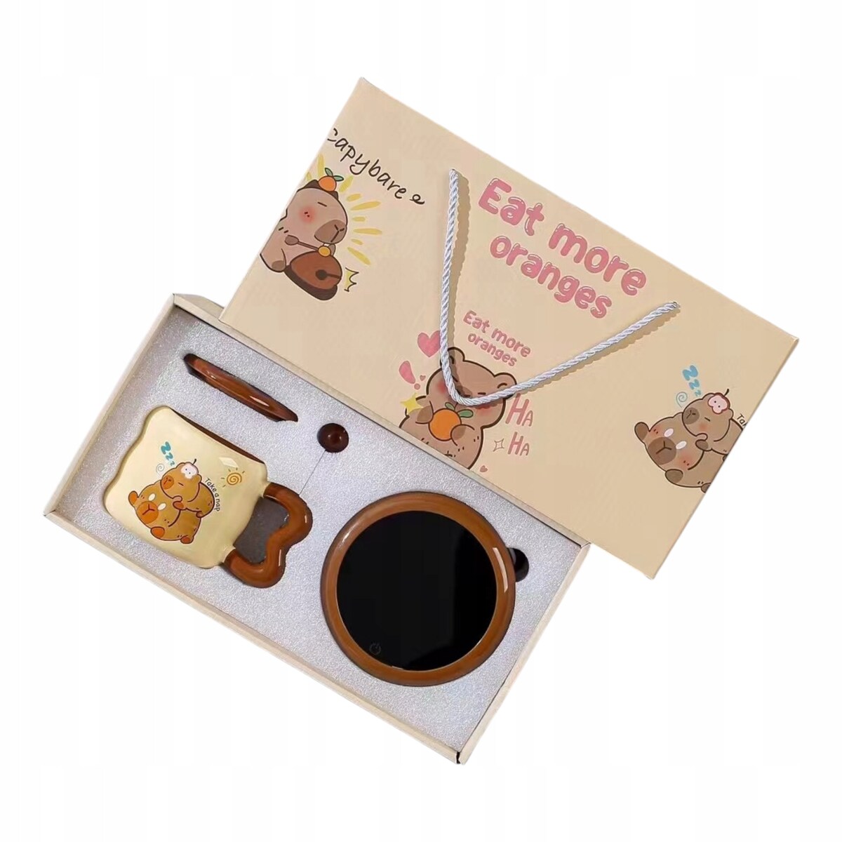 Podgrzewacz do kubka z kablem USB Duży KUBEK CERAMICZNY Świąteczny PREZENT