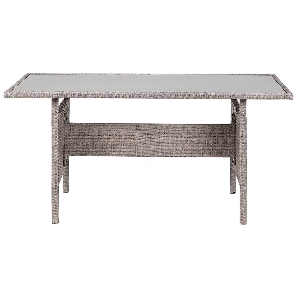 Stół ogrodowy VITERBO 145 cm 80 cm Szkło Jasnoszary
