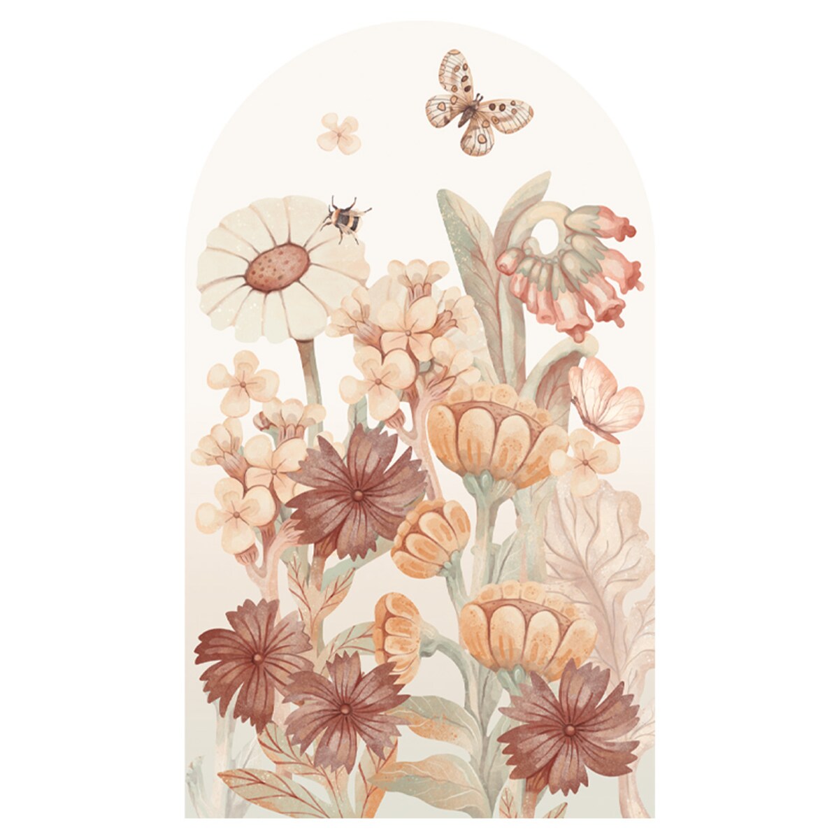 Naklejka na ścianę łuk Kwiaty boho XL