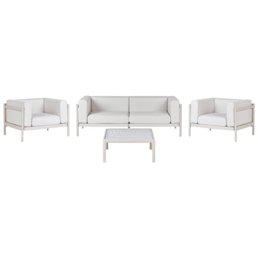 Zestaw ogrodowy ze stolikiem dla 4 osób FERRETTI Jasnobeżowy