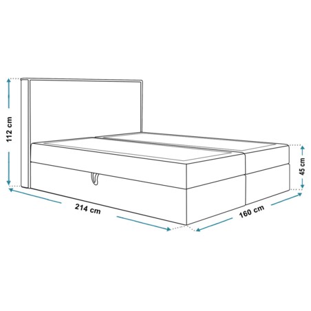Łóżko kontynentalne FOX 9 160x200- ecru