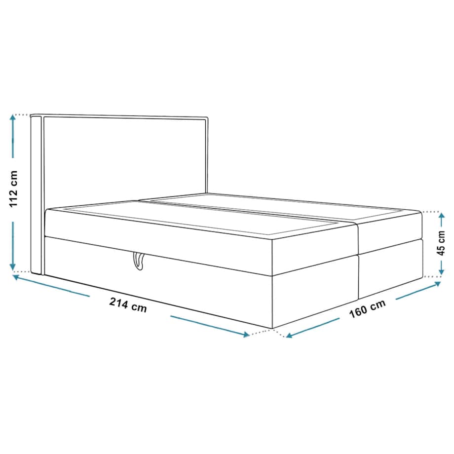 Łóżko kontynentalne FOX 9 160x200- ecru