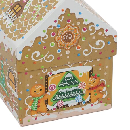 Pudełka dekoracyjne 2 szt. 18x15 cm CHATKI beżowe