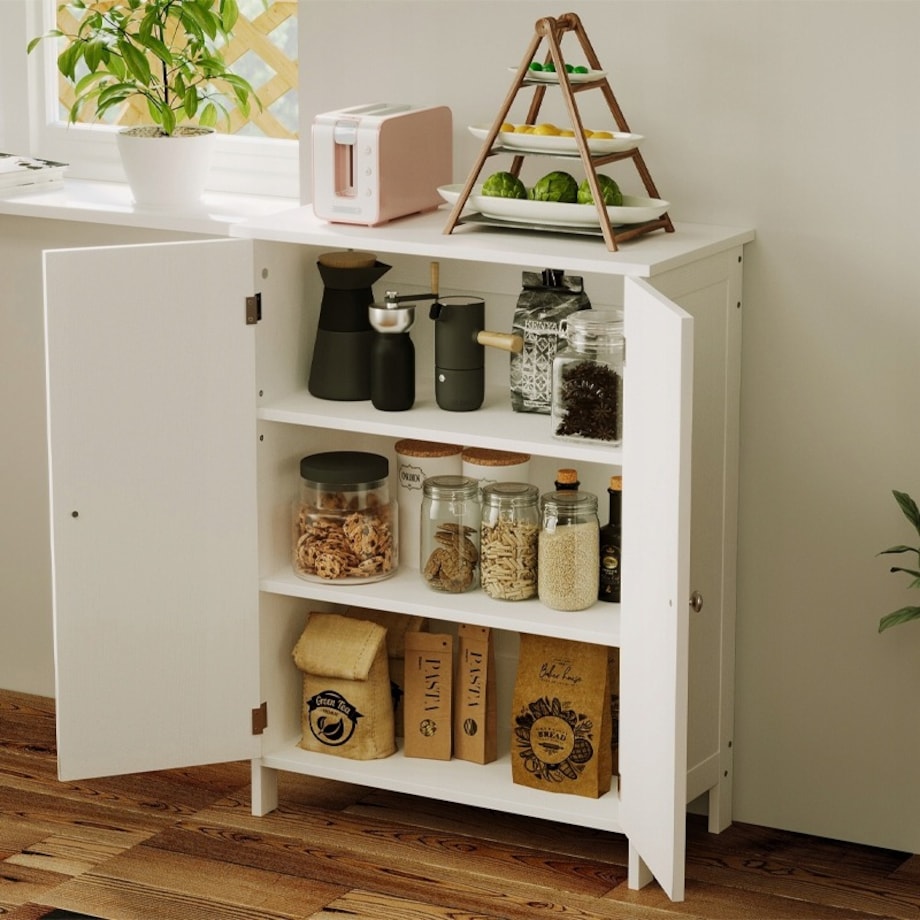 Szafka regał komoda łazienka przedpokój loft 2 drzwi biała wysoka 80 cm