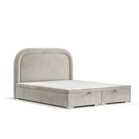 Łóżko tapicerowane HARMONY 180x200 z pojemnikiem, Jasny Beż, tkanina Uttario 2979