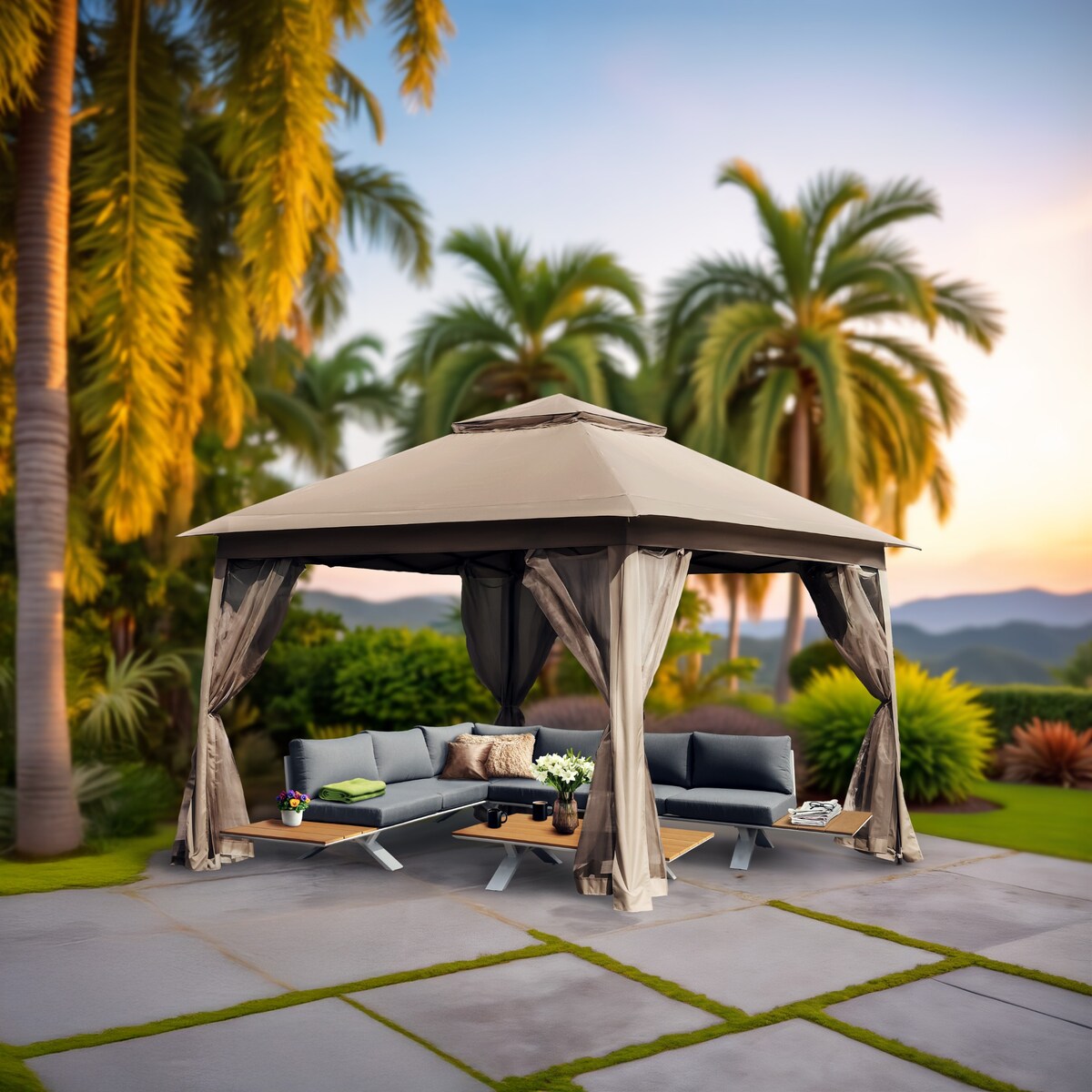 Pawilon ogrodowy 3x3 m składany automatycznie pop-up 4 moskitiery namiot