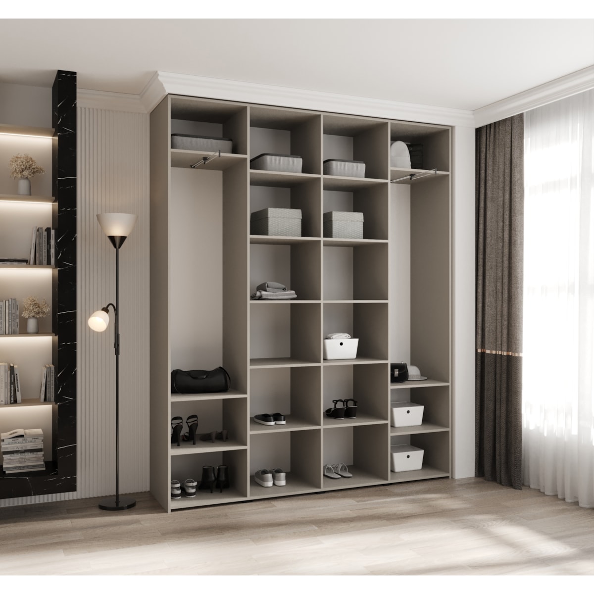 Szafa czterodrzwiowa Como 3 200 gł.40 kaszmir+złoty