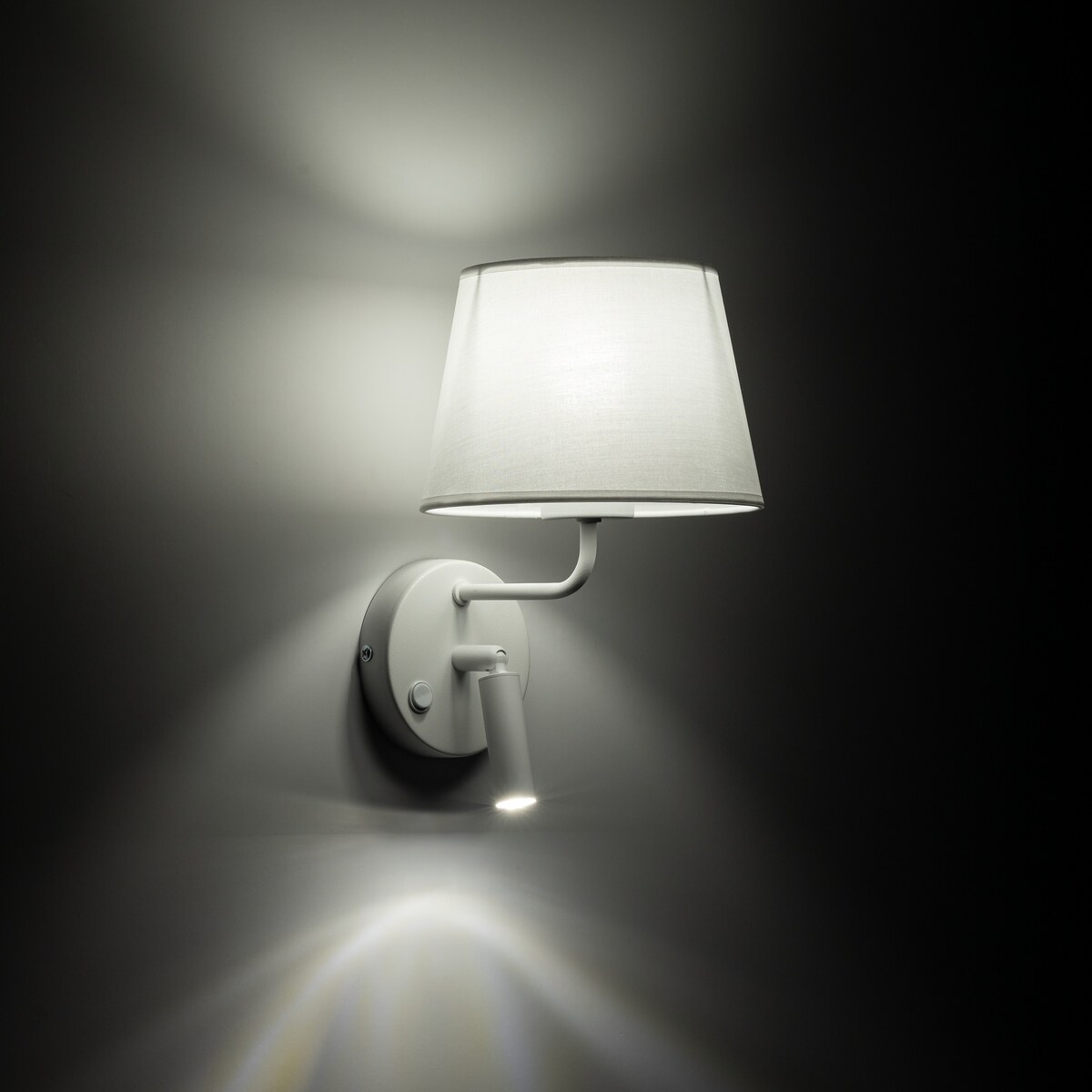 Kinkiet ścienny z reflektorkiem i włącznikiem MAJA WHITE 11393 TK Lighting biały E27 + G9