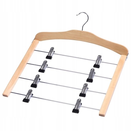 Wieszak na Spódnice Spodnie Uchwyt 4 Pary z Klipsami metalowy