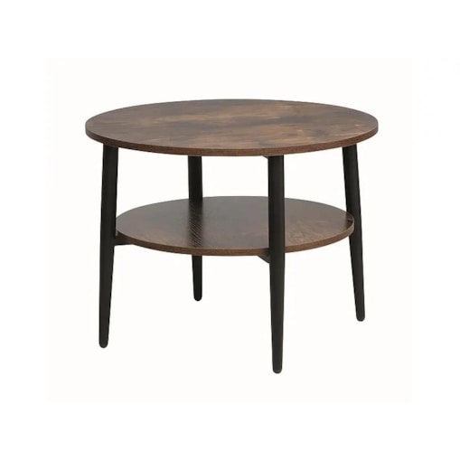 Stolik kawowy ELLA B 60x60 brąz rustykalny/czarny