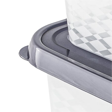 Zestaw Pojemników Plastikowych Do Żywności 3 Szt Pojemniki Antracyt