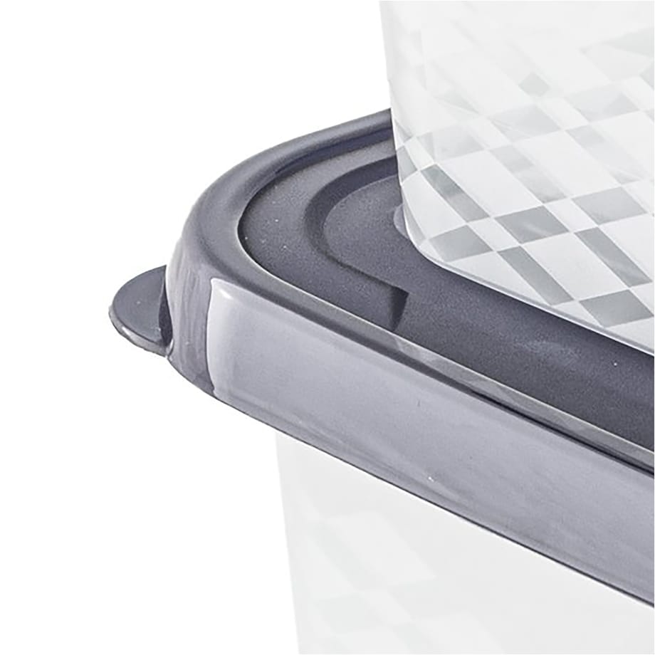 Zestaw Pojemników Plastikowych Do Żywności 3 Szt Pojemniki Antracyt