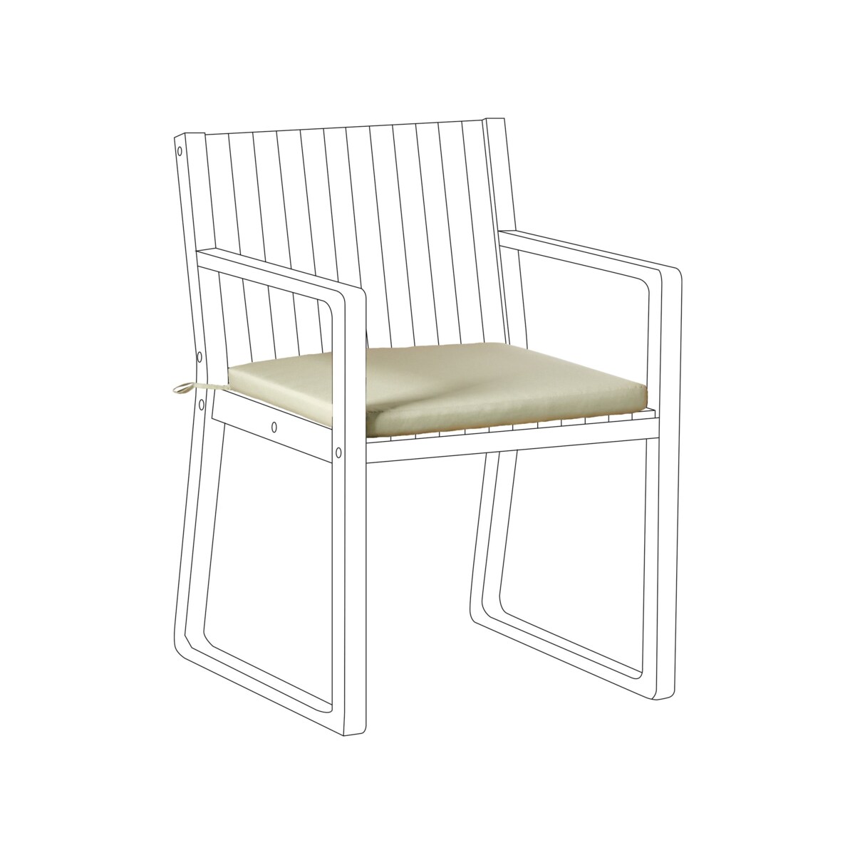 Poduszka na krzesło ogrodowe SASSARI PREMIUM 46 x 46 cm Jasnozielony