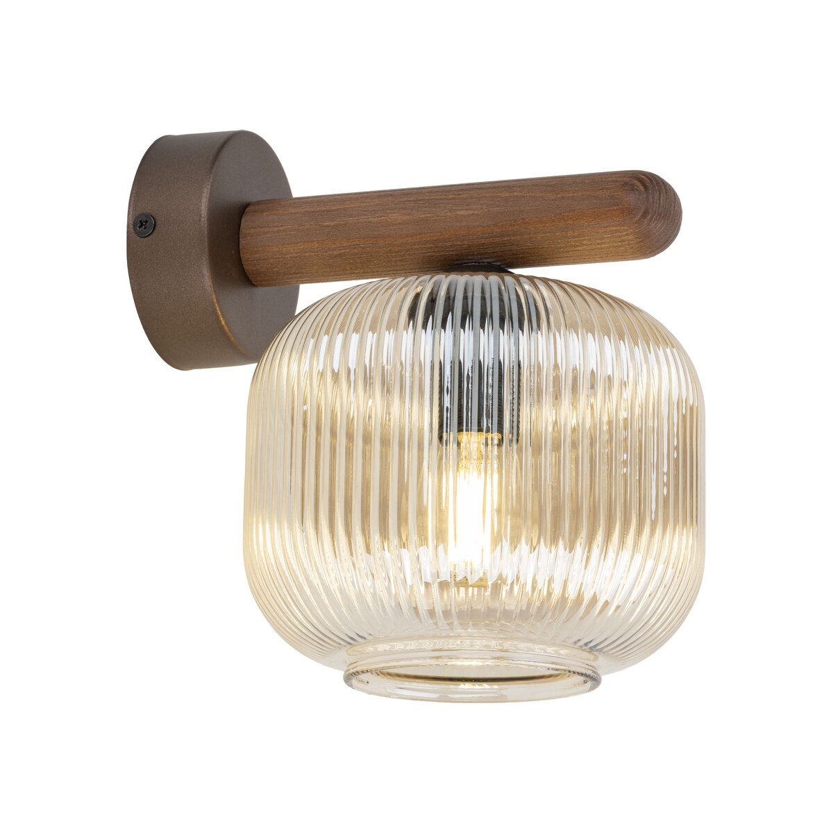 Kinkiet ścienny TK Lighting SALVIA BROWN 11067 brązowy, E14, metal/drewno/szkło, 1-punktowy