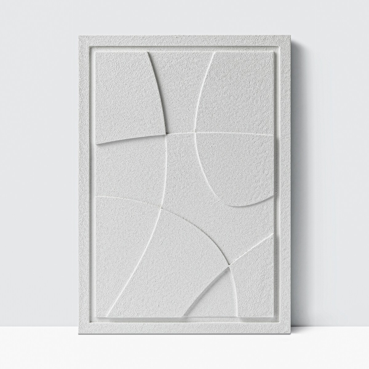 Obraz 3D 35x50cm Abstract I – Dekoracja Ścienna z Tynku Naturalnego, Bianco Minimalistyczny Relief