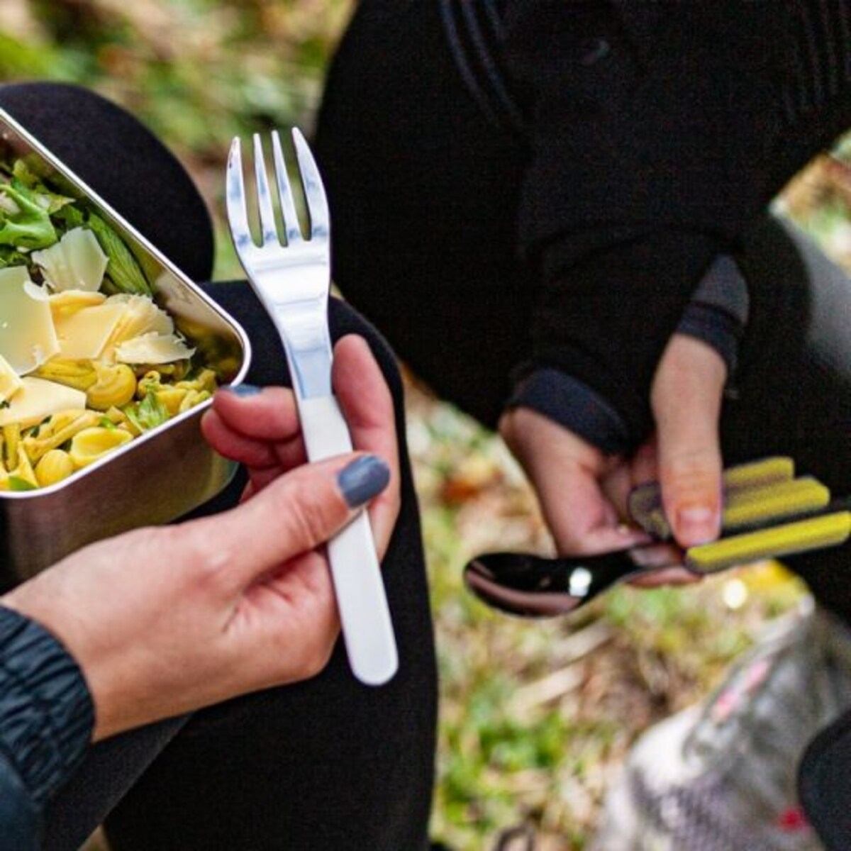 Zestaw sztućców podróżnych (żółtych) Slim Box Monbento