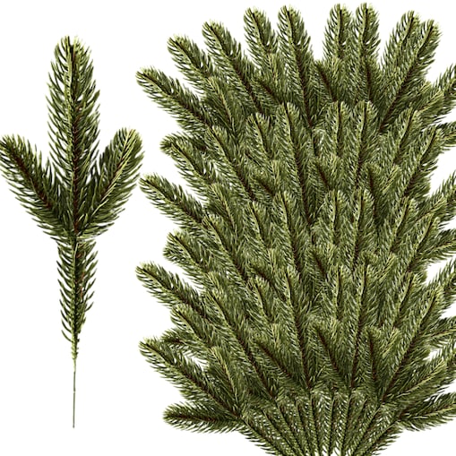 50x Gałązki świerkowe DUŻE piki sztuczne 50 sztuk zielone zestaw do stroika wianek