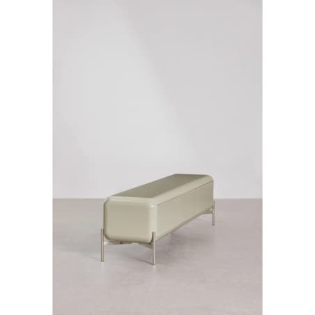 Komoda RTV z MDF błyszcząca Alazne 180x40 cm miętowa