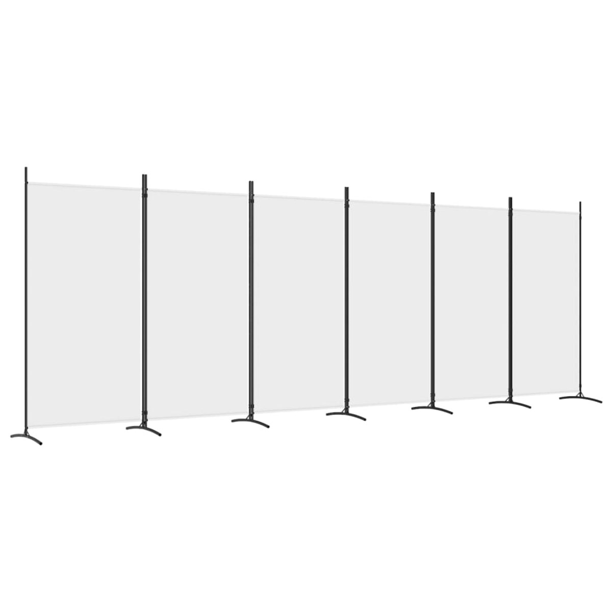 vidaXL Parawan 6-panelowy, biały, 520x180 cm, tkanina